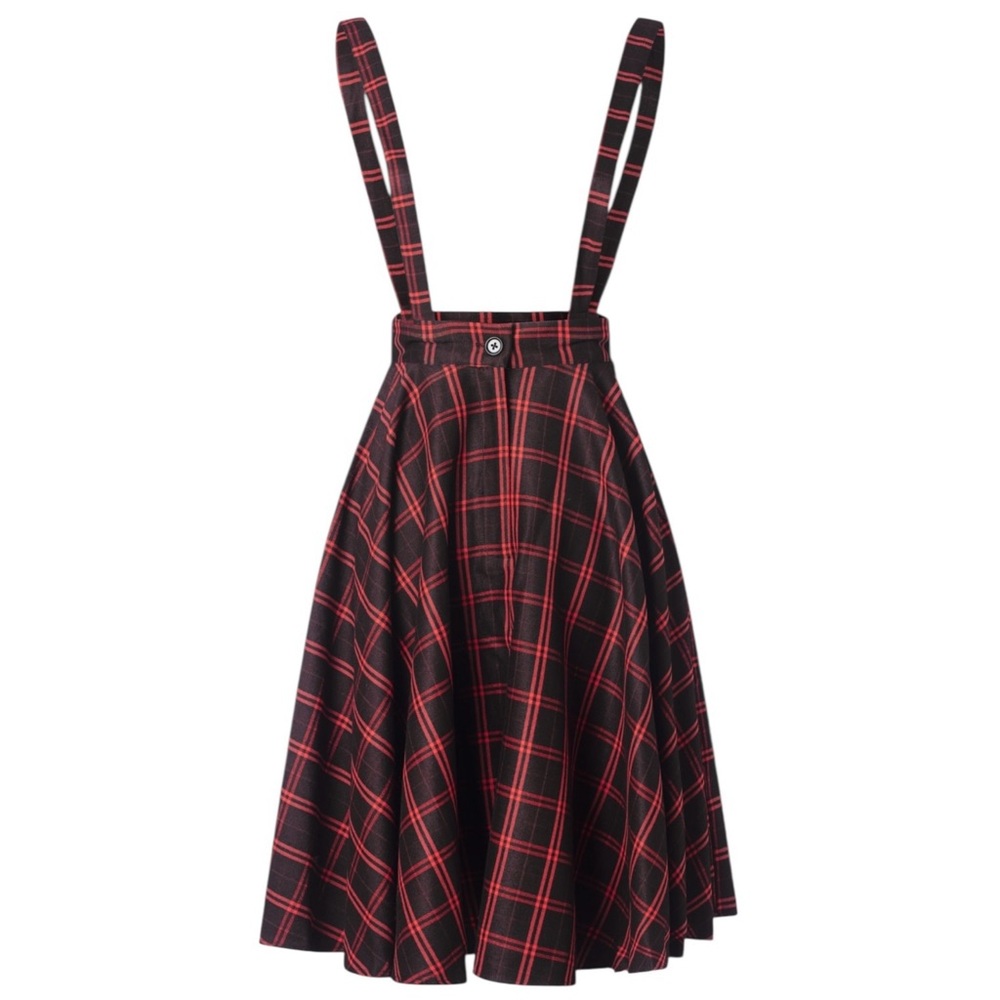 Timeless London‎ Plaid Suspender Swing Skirt Size 6
